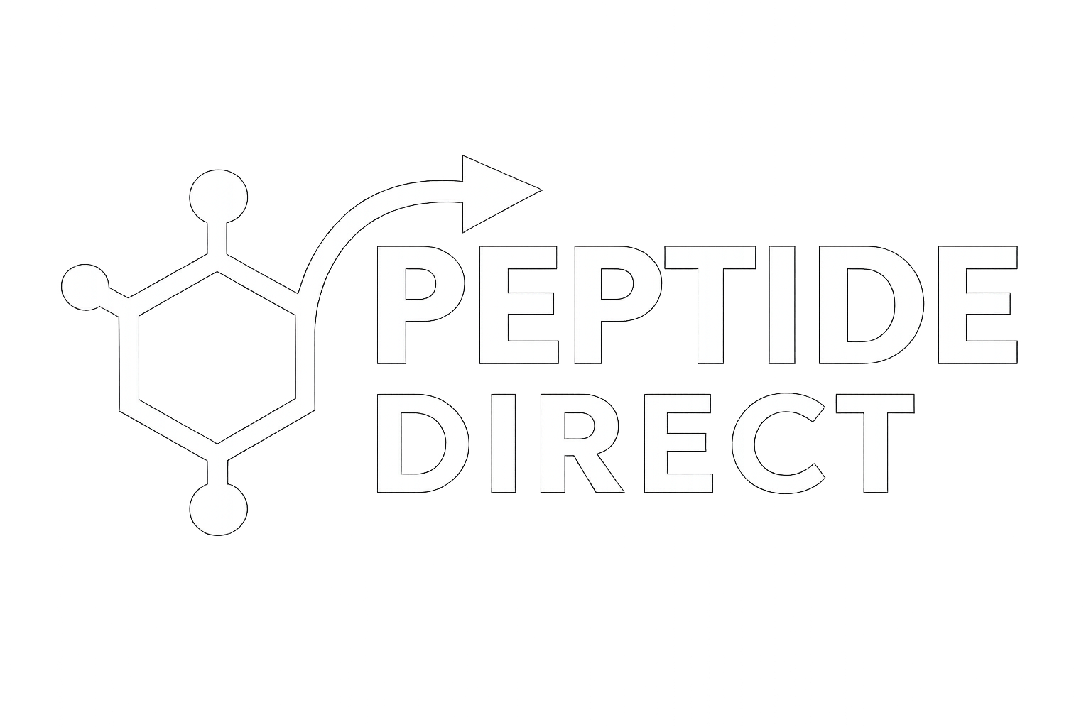 Peptide Direct logo in white representing global wholesale peptide supply