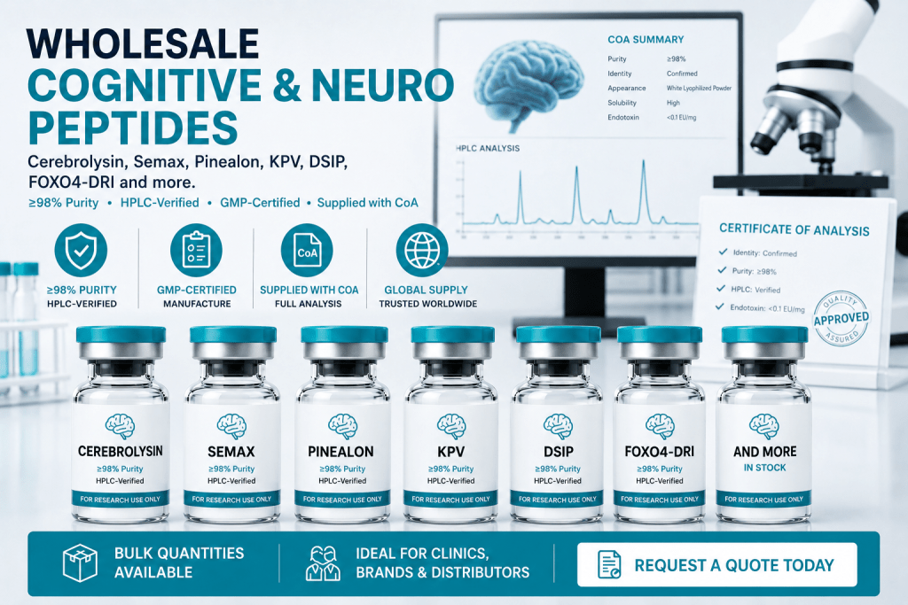 Cognitive and neuro peptides available for wholesale supply from Peptide Direct