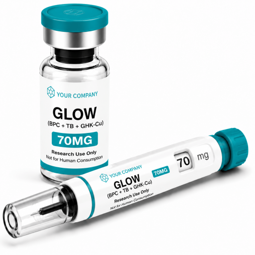 Glow peptide stack (BPC-157, TB-500, GHK-Cu) available for wholesale supply from Peptide Direct